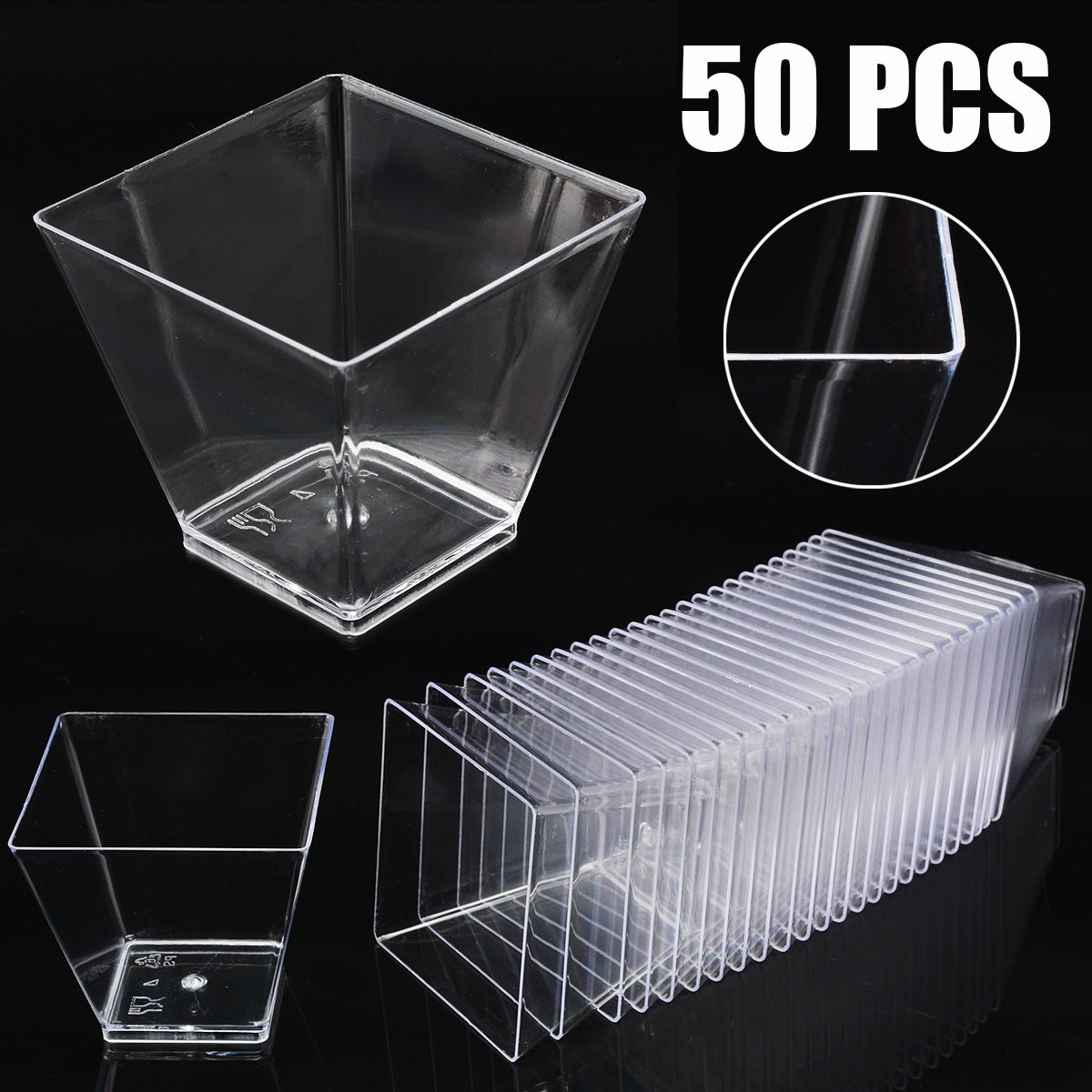 Food Grade Disposable Hard Plastic Dessert Cups